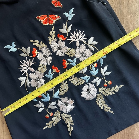 TED BAKER Kyoto Garden print embroidered floral butterfly collar blouse top - Picture 9 of 13